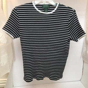 Lauren by Ralph Lauren ribbed short sleeved top